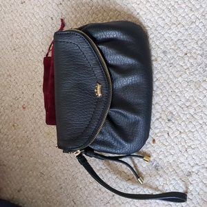 Black leather juicy couture clutch purse